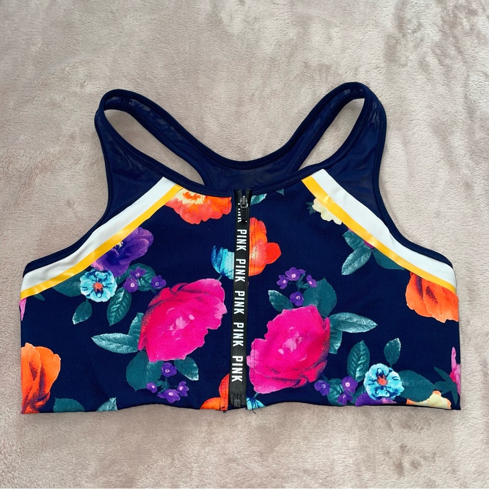 Pink vs floral multicolor últimate sport bra L